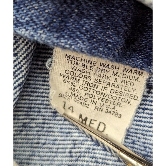 Vintage 90s Jeans Blue Mom High Waist Rise Misses Size 14 M Lee Made in USA - Picture 5 of 5